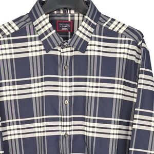 UNTUCKit Shirt Mens XL Delucca Blue White Plaid Long Sleeve Button Down Casual